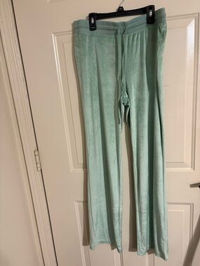 Juicy Light Seafoam Green Velvet Lounge Pants